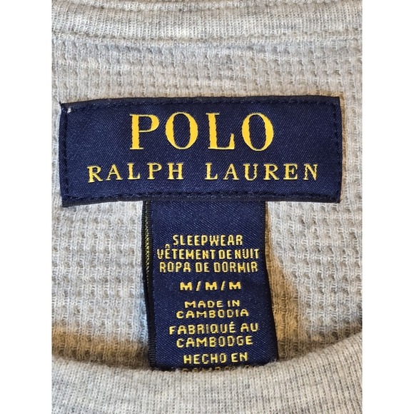 Polo Ralph Lauren Mens M Gray Knit‎ Sleepwear Shirt - Picture 6 of 6
